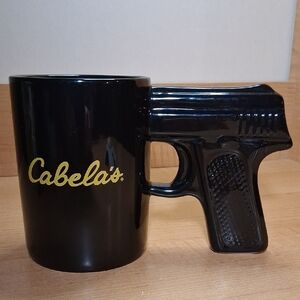 Cabela's Black Mug with Gun Handle